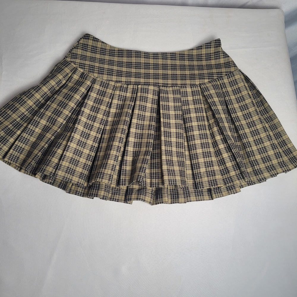 Women's Plaid Dark Academia Schoolgirl Pleated Mini Skirt Size Small